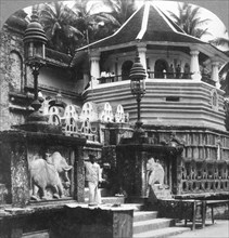 Dalada Maligawa, Palace of Buddha's Tooth, Kandy, Sri Lanka, 1902.Artist: Underwood & Underwood