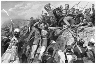 'Attack of the mutineers on the Redan Battery at Lucknow, 30 July 1857', (c1860). Artist: Unknown