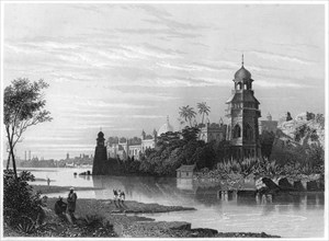 'View of Delhi from the river showing the King's palace', c1860. Artist: Unknown