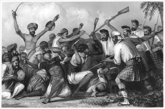 'Conflict with the Ghazees before Bareilly, 6 May 1858', (c1860). Artist: Unknown