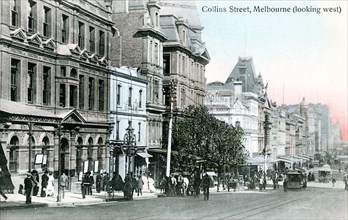 Looking west along Collins Street, Melbourne, Australia, 1912. Artist: Unknown