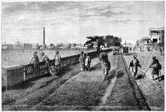 The Esplanade and Government House, Calcutta, India, 19th century. Artist: Unknown
