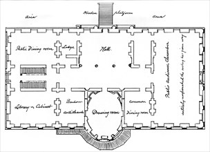 Hoban's original plans for the White House, 18th century (1908). Artist: Unknown