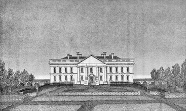 The president's house, north portico, USA, 1834 (1908). Artist: Unknown