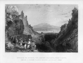 The approach to Antioch, the ancient Anathoth, from Aleppo, Turkey, 1841.Artist: CJ Bentley