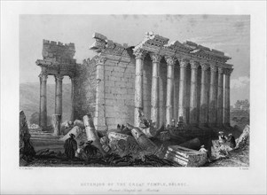 The Great Temple at Baalbec (Heliopolis), Egypt, 1841.Artist: Robert Sands