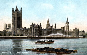 The Houses of Parliament, Westminster, London, early 20th century. Artist: Unknown