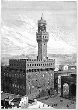 The Piazza della Signoria, Palazzo Vecchio, Florence, Italy, 1882. Artist: Unknown
