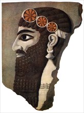 The head of an Assyrian priest or winged divinity, 1933-1934. Artist: Unknown