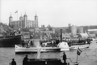 The opening of Tower Bridge, London, 1894. Artist: Unknown