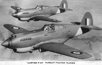 'Curtiss P-40 Pursuit Fighter Planes'. Artist: Unknown