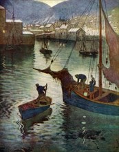 'The Harbour, Polperro', Cornwall, 1924-1926. Artist: Edward Frederick Ertz