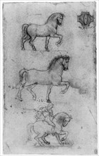 Studies for the 'Trivulzio Monument', c1508 (1954).Artist: Leonardo da Vinci