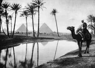 An oasis near Cairo, Egypt, c1920s. Artist: Unknown