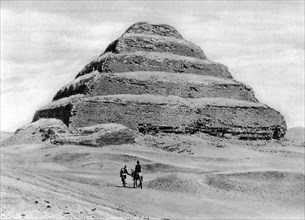 A step pyramid outside Cairo, Egypt, c1920s. Artist: Unknown
