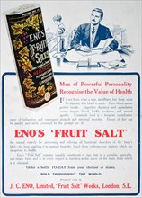 Eno's Fruit Salt advertisement, 1915. Artist: Unknown