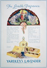 Advert for Yardley's Lavender perfume and cosmetics, 1928. Artist: Unknown