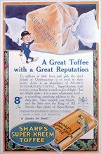Advert for Sharp's Super-Kreem Toffee, 1922. Artist: Unknown