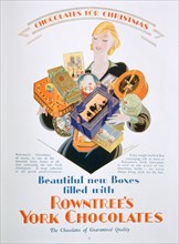 Christmas advert for Rowntree's York Chocolates, 1928. Artist: Unknown