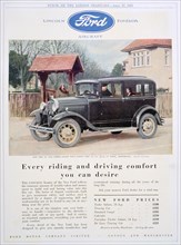 Advert for Ford motor cars, 1931. Artist: Unknown