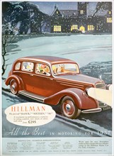 Advert for Hillman motor cars, 1936. Artist: Unknown