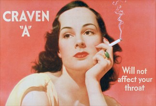 Advert for Craven 'A' cigarettes, 1939. Artist: Unknown
