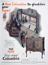 Christmas advert for Columbia gramophones, 1928. Artist: Unknown