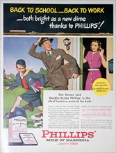 Advert for Phillips' milk of magnesia, 1946. Artist: Unknown
