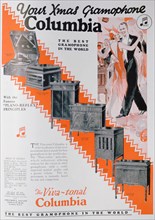 Christmas advert for Columbia Gramophones, 1929. Artist: Unknown