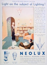 Advert for Neolux light fittings, 1931. Artist: Unknown