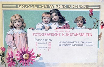 Early Viennese photographer's advertising card. Artist: Unknown