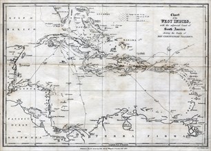 Chart of the West Indies, with the adjacent Coast of South America, 1830. Artist: J&C Walker