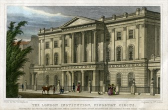 The London Institution, Finsbury Circus, London, c1827.Artist: William Deeble