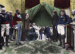 Photographic representation of the death of Napoleon on St Helena. Artist: Unknown