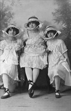 Three young women, photographed in Gales Studios, early 20th century. Artist: Unknown