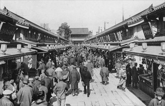 A row of shops in Asakusa, Tokyo, 20th century. Artist: Unknown