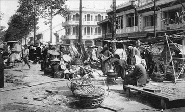 Market, Cholon, Saigon, Vietnam, 20th century(?). Artist: Unknown