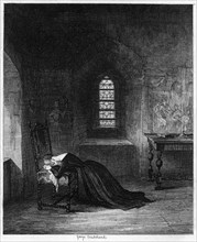 Queen Jane imprisoned in the Brick Tower, Tower of London, 1553-1554 (1840).Artist: George Cruikshank