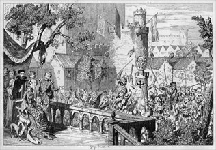 Masque in the palace garden of the Tower of London, 1840.Artist: George Cruikshank