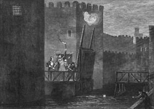 Courtenay's escape from the Tower, 1840. Artist: George Cruikshank