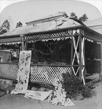 The 'Club' which was struck by a 94lb Boer shell, siege of Mafeking, South Africa, 1901.  Creator