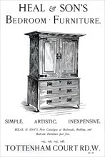 An advertisement for Heal and Son's bedroom furniture, 1898. Artist: Unknown