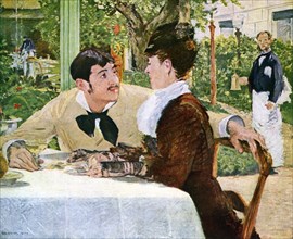 'The Garden of Pere Lathuille', 1879 (1938).Artist: Edouard Manet