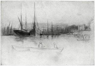 'Steamboats off the Tower', 1875 (1904).Artist: James Abbott McNeill Whistler
