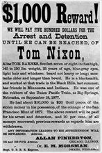 Wanted poster for the outlaw Tom Nixon, c1877 (1954). Artist: Unknown