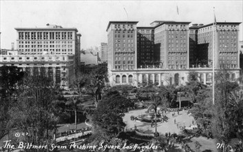 The Biltmore from Pershing Square, Los Angeles, California, USA, c1933. Artist: Unknown