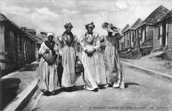 A street scene at Vieuxfort, St Lucia, early 20th century. Artist: Unknown