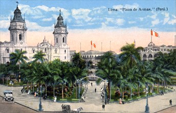 Plaza de Armas, Lima, Peru, early 20th century. Artist: Unknown