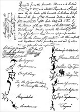 Reduced facsimile of a treaty between the British and Native American tribes, 1769, (c1880). Artist: Unknown