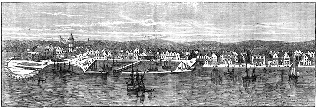 New York in the middle of the 18th century, (c1880). Artist: Unknown